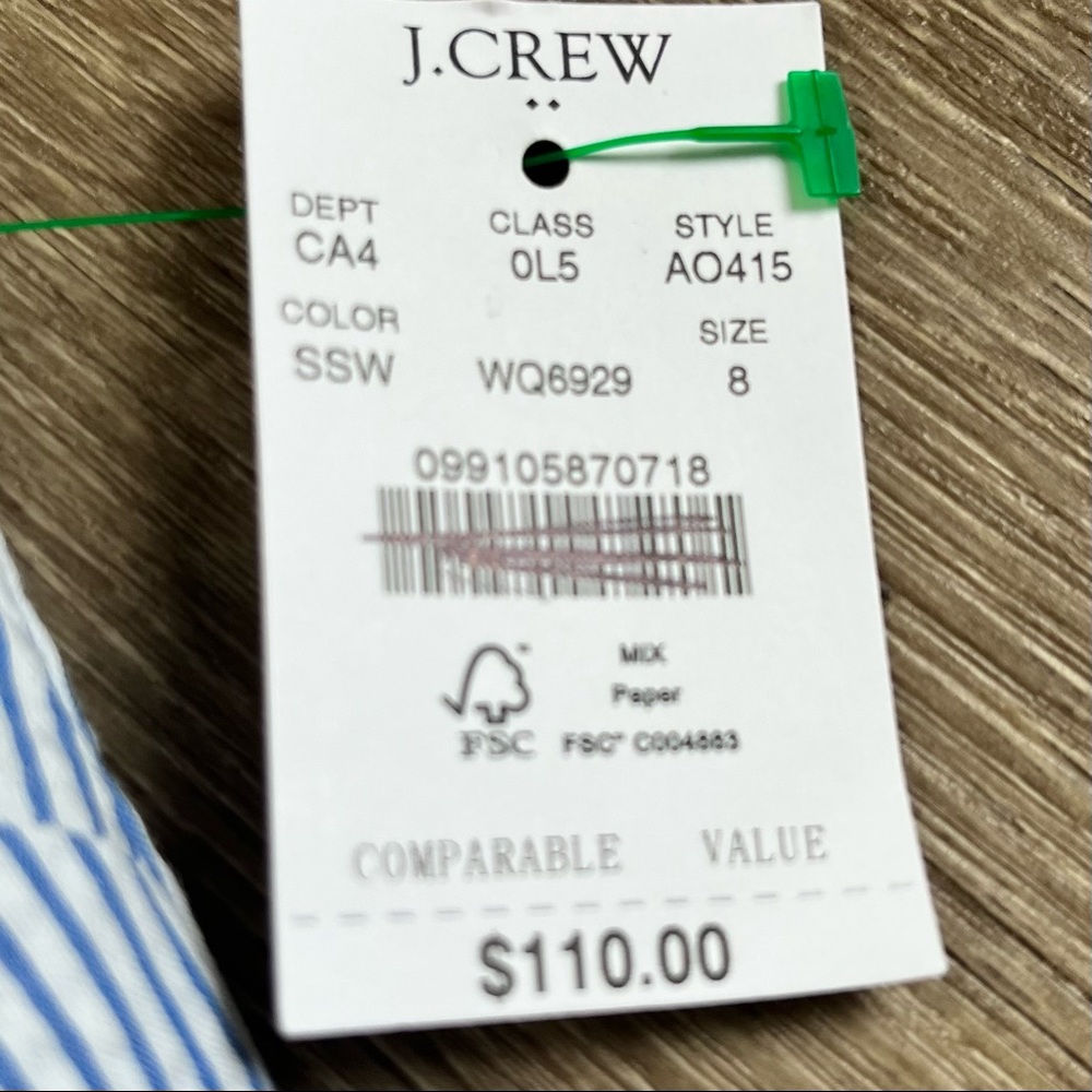 NWT J. Crew blue seersucker sleeveless dress size 8 - Picture 5 of 13